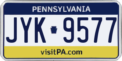 PA license plate JYK9577