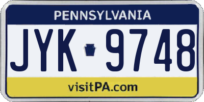 PA license plate JYK9748
