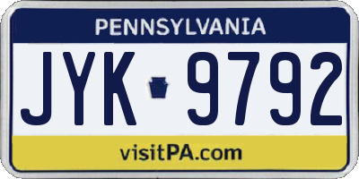 PA license plate JYK9792