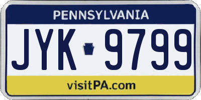 PA license plate JYK9799