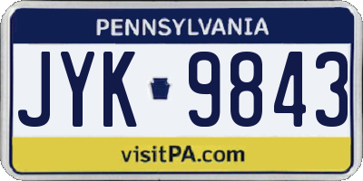 PA license plate JYK9843