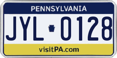 PA license plate JYL0128