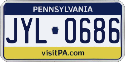 PA license plate JYL0686