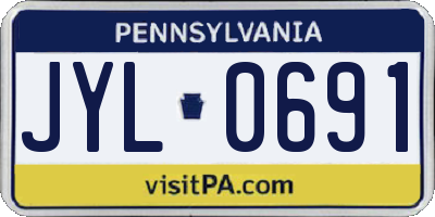 PA license plate JYL0691