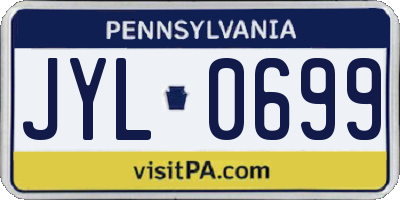 PA license plate JYL0699