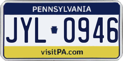 PA license plate JYL0946