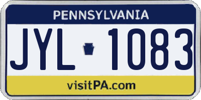 PA license plate JYL1083