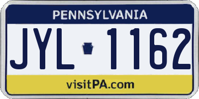 PA license plate JYL1162