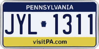 PA license plate JYL1311