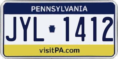 PA license plate JYL1412