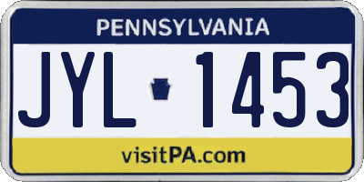 PA license plate JYL1453