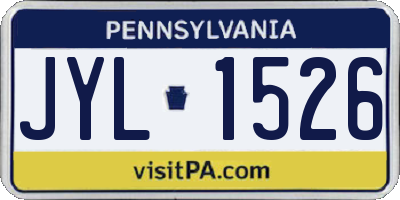 PA license plate JYL1526