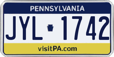 PA license plate JYL1742