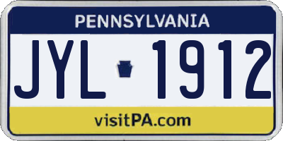 PA license plate JYL1912