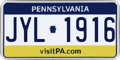 PA license plate JYL1916