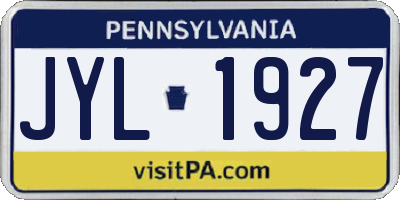 PA license plate JYL1927