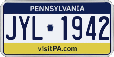 PA license plate JYL1942