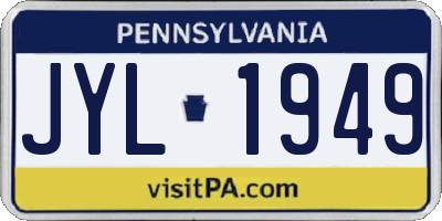 PA license plate JYL1949