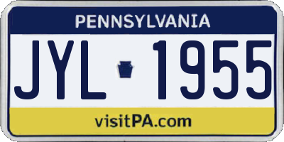 PA license plate JYL1955