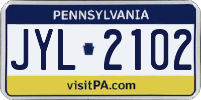 PA license plate JYL2102