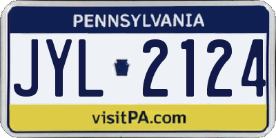 PA license plate JYL2124