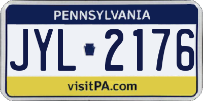 PA license plate JYL2176
