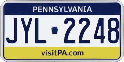 PA license plate JYL2248
