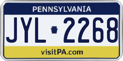 PA license plate JYL2268