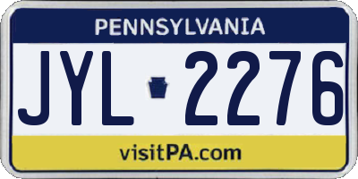 PA license plate JYL2276