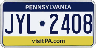 PA license plate JYL2408