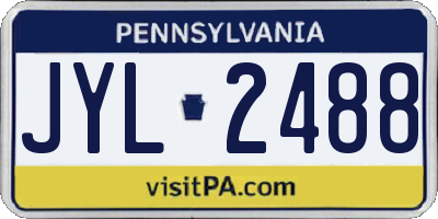 PA license plate JYL2488