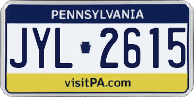PA license plate JYL2615