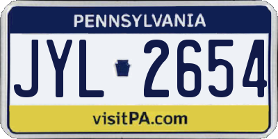 PA license plate JYL2654