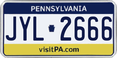 PA license plate JYL2666