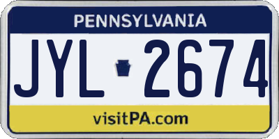 PA license plate JYL2674