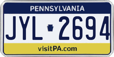 PA license plate JYL2694