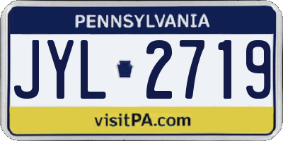 PA license plate JYL2719