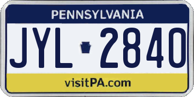 PA license plate JYL2840