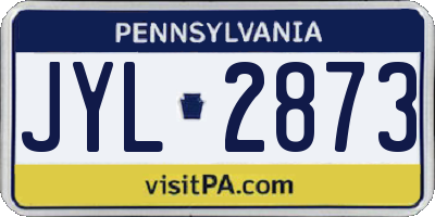 PA license plate JYL2873