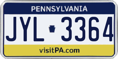 PA license plate JYL3364