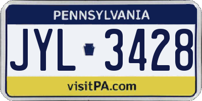 PA license plate JYL3428
