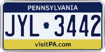 PA license plate JYL3442