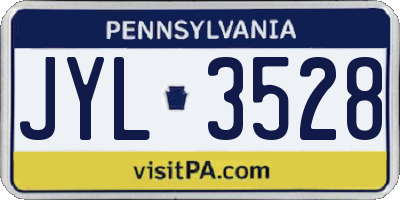 PA license plate JYL3528