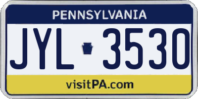 PA license plate JYL3530