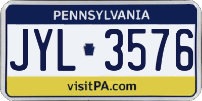 PA license plate JYL3576