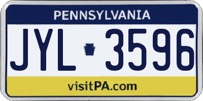 PA license plate JYL3596