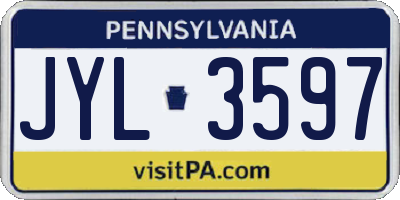 PA license plate JYL3597