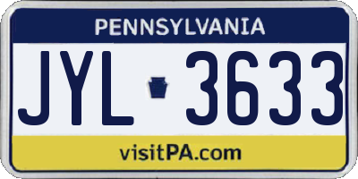 PA license plate JYL3633