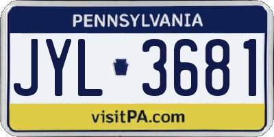 PA license plate JYL3681