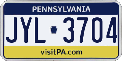 PA license plate JYL3704